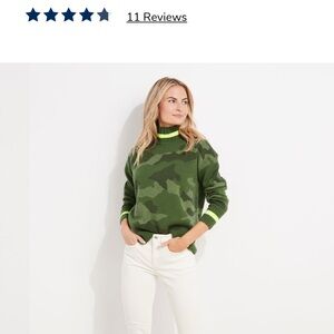 Vineyard Vines Camo Mockneck Wool and Cashmere Sweater